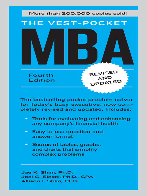 Title details for The Vest-Pocket MBA by Jae K. Shim - Available